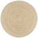 Dywanik ręcznie wykonany z juty, spiralny wzór, biały, 150 cm