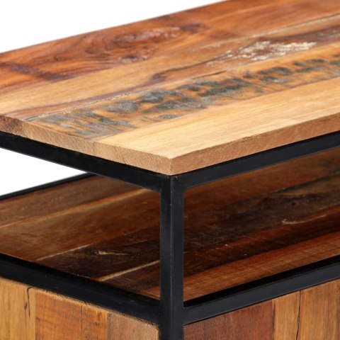 Szafka boczna, 60x35x76 cm, lite drewno z odzysku i stal