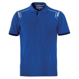 Koszulka Polo z krótkim rękawem Sparco STRETCH Niebieski (Rozmiar M)