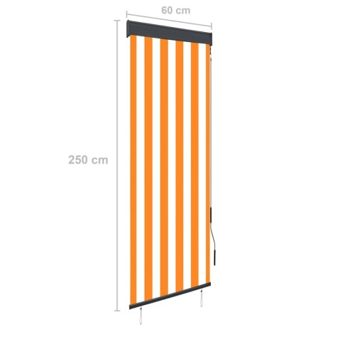 Roleta zewnętrzna, 60x250 cm, biało-pomarańczowa Roleta zewnętrzna, 60x250 cm, biało-pomarańczowa