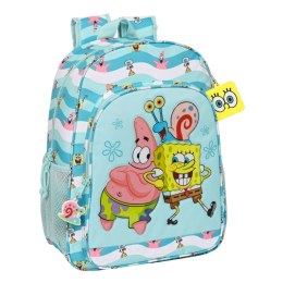Plecak szkolny Spongebob Stay positive Niebieski Biały (33 x 42 x 14 cm)