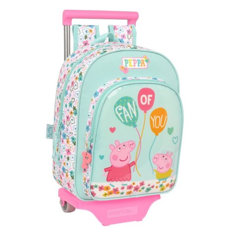 Torba szkolna z kółkami Peppa Pig Cosy corner Jasnoniebieski (26 x 34 x 11 cm)