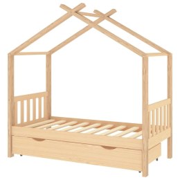 Rama łóżka dziecięcego z szufladą, sosnowa, 80x160 cm
