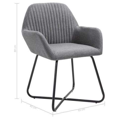Krzesła stołowe, 2 szt., ciemnoszare, tapicerowane tkaniną