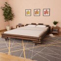 Rama łóżka, ciemnobrązowa, bambusowa, 160 x 200 cm
