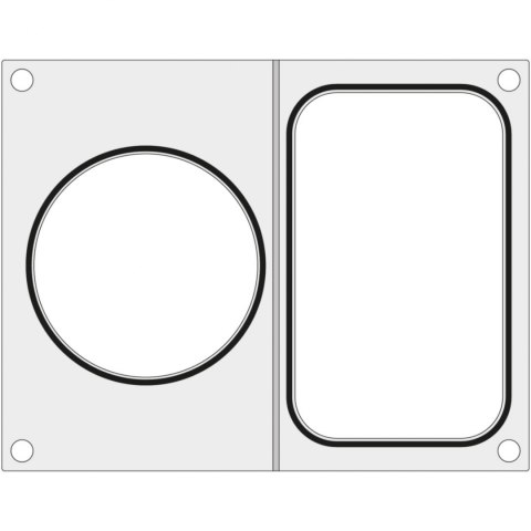 Matryca do zgrzewarek MCS na tackę bez podziału 178x113 mm + pojemnik śr. 115 mm - Hendi 805527