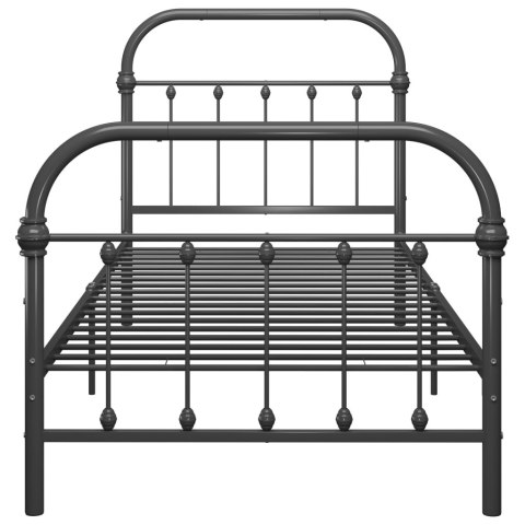 Rama łóżka, szara, metalowa, 100 x 200 cm