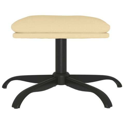 Podnóżek, kremowy, 60x60x39 cm, obity aksamitem