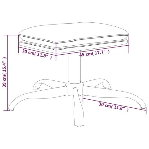 Podnóżek, kremowy, 60x60x39 cm, obity aksamitem