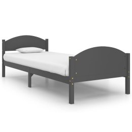 Rama łóżka, ciemnoszara, lite drewno sosnowe, 100 x 200 cm