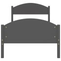 Rama łóżka, ciemnoszara, lite drewno sosnowe, 100 x 200 cm