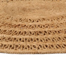 Ręcznie pleciony dywan z juty, 150 cm, okrągły