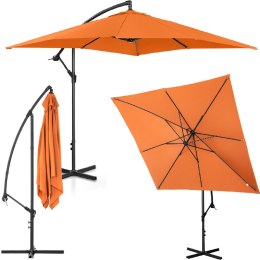 Parasol ogrodowy na wysięgniku kwadratowy 250 x 250 cm pomarańczowy