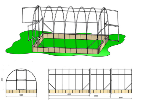 Szklarnia Elite 24 m2 (3x8 m) poliwęglan 4 mm Szklarnia Elite 24 m2 (3x8 m) poliwęglan 4 mm