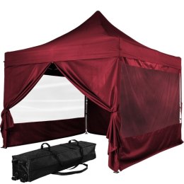 INSTENT ogrodowy namiot - 3x3m, bordowy + 4 boki