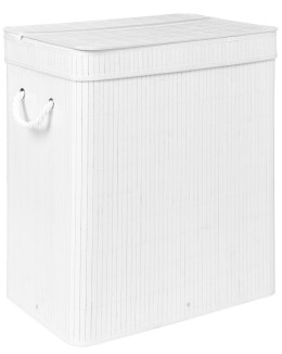 Kosz bambusowy na pranie SOREN 2 komory biały