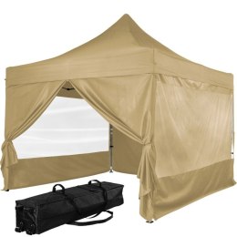 Namiot INSTENT "PRO" z mobilną torbą - 3 x 3 m, beżowy