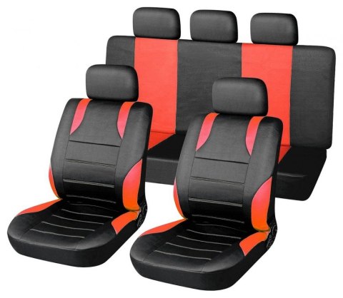 Pokrowce na siedzenia SPORT - 9 szt., Czerwone Pokrowce na siedzenia SPORT - 9 szt., Czerwone