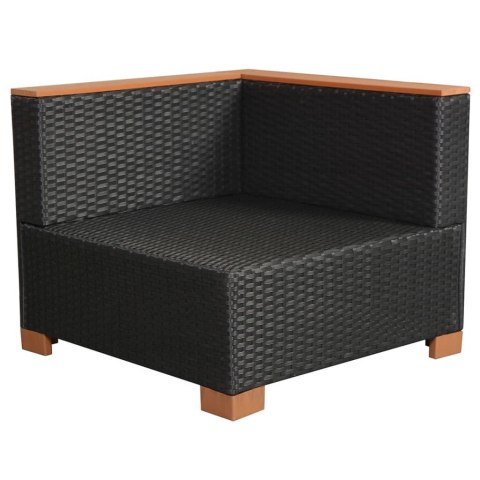 10-cz. zestaw mebli do ogrodu, poduszki, rattan PE, czarny 10-cz. zestaw mebli do ogrodu, poduszki, rattan PE, czarny