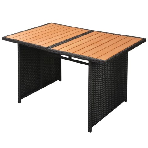 10-cz. zestaw mebli do ogrodu, poduszki, rattan PE, czarny 10-cz. zestaw mebli do ogrodu, poduszki, rattan PE, czarny