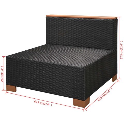 10-cz. zestaw mebli do ogrodu, poduszki, rattan PE, czarny 10-cz. zestaw mebli do ogrodu, poduszki, rattan PE, czarny
