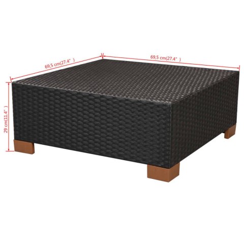 10-cz. zestaw mebli do ogrodu, poduszki, rattan PE, czarny 10-cz. zestaw mebli do ogrodu, poduszki, rattan PE, czarny