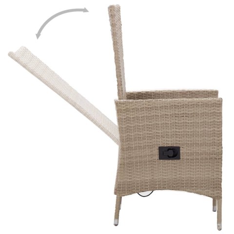 9-cz. zestaw mebli ogrodowych z poduszkami, rattan PE, beżowy 9-cz. zestaw mebli ogrodowych z poduszkami, rattan PE, beżowy