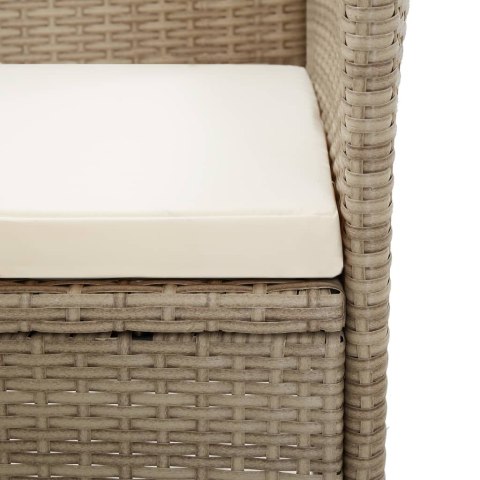 9-cz. zestaw mebli ogrodowych z poduszkami, rattan PE, beżowy 9-cz. zestaw mebli ogrodowych z poduszkami, rattan PE, beżowy