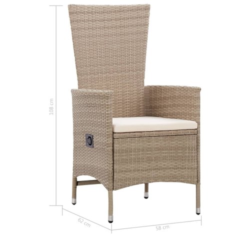 9-cz. zestaw mebli ogrodowych z poduszkami, rattan PE, beżowy 9-cz. zestaw mebli ogrodowych z poduszkami, rattan PE, beżowy