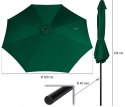 STILISTA Parasol Market Ø 3 m, 180 g/m2, beż + pokrowiec