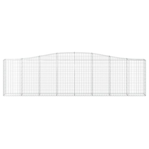 Kosze gabionowe, 9 szt, 400x30x100/120 cm, galwanizowane żelazo