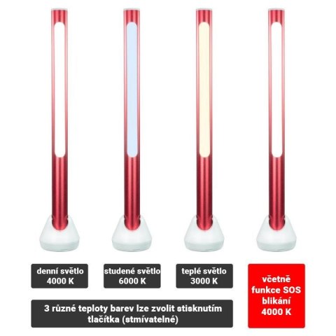 Garthen Lampa kempingowa LED Pole, wodoodporna, czerwona 30 Garthen Lampa kempingowa LED Pole, wodoodporna, czerwona 30