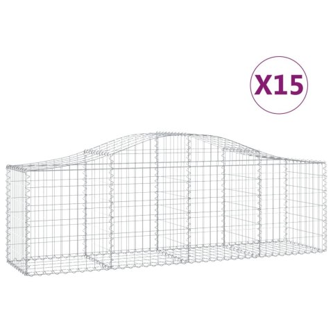 Kosze gabionowe, 15 szt, 200x50x60/80 cm, galwanizowane żelazo Kosze gabionowe, 15 szt, 200x50x60/80 cm, galwanizowane żelazo