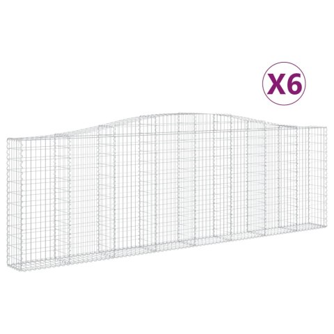 Kosze gabionowe, 6 szt, 400x30x120/140 cm, galwanizowane żelazo Kosze gabionowe, 6 szt, 400x30x120/140 cm, galwanizowane żelazo