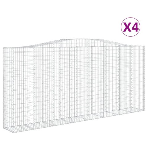 Kosze gabionowe, 4 szt, 400x50x180/200 cm, galwanizowane żelazo Kosze gabionowe, 4 szt, 400x50x180/200 cm, galwanizowane żelazo