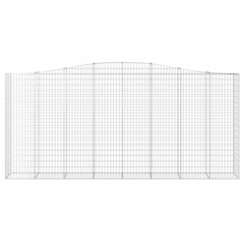 Kosze gabionowe, 4 szt, 400x50x180/200 cm, galwanizowane żelazo Kosze gabionowe, 4 szt, 400x50x180/200 cm, galwanizowane żelazo