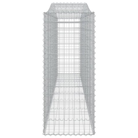 Kosze gabionowe, 7 szt, 400x50x120/140 cm, galwanizowane żelazo
