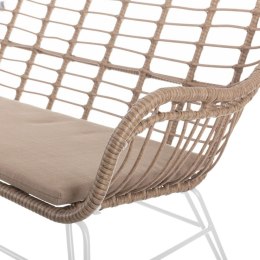 Fotel ogrodowy Ariki 121 x 62 x 76 cm rattan syntetyczny Stal Biały