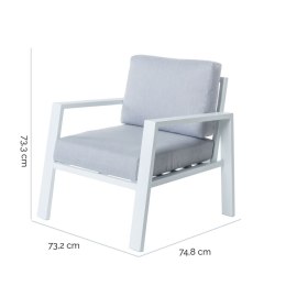 Fotel ogrodowy Thais 73,20 x 74,80 x 73,30 cm Aluminium Biały