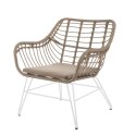 Záhradná stolička Ariki 65 x 62 x 76 cm rattan syntetyczny Stal Biały