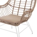 Záhradná stolička Ariki 65 x 62 x 76 cm rattan syntetyczny Stal Biały