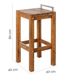 Taboret Norah Drewno Stal nierdzewna 40 x 40 x 80 cm