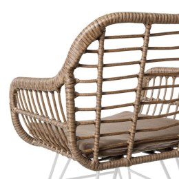 Záhradná stolička Ariki 57 x 62 x 80 cm rattan syntetyczny Stal Biały