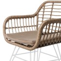 Záhradná stolička Ariki 57 x 62 x 80 cm rattan syntetyczny Stal Biały