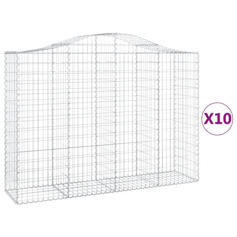 Kosze gabionowe, 10 szt, 200x50x140/160cm, galwanizowane żelazo Kosze gabionowe, 10 szt, 200x50x140/160cm, galwanizowane żelazo