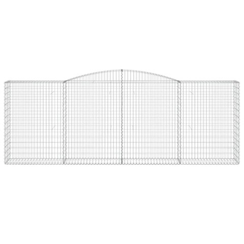 Kosze gabionowe, 7 szt, 400x50x140/160 cm, galwanizowane żelazo