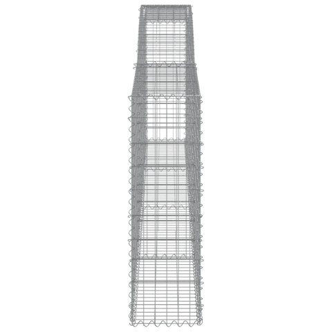 Kosze gabionowe, 8 szt, 400x30x100/120 cm, galwanizowane żelazo