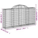 Kosze gabionowe, 14 szt, 200x30x100/120cm, galwanizowane żelazo