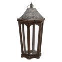 Lampa 32 x 28 x 60 cm Świeczniki Brązowy Srebro Drewno świerkowe (2 Sztuk)