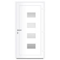 Drzwi wejściowe, antracytowe, 110x210 cm, aluminium i PVC